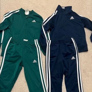 Adidas Green and Navy Tracksuit Set